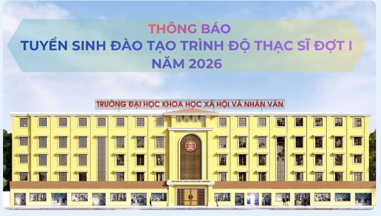 Thông báo tuyển sinh đào tạo trình độ thạc sĩ đợt 1 năm 2026